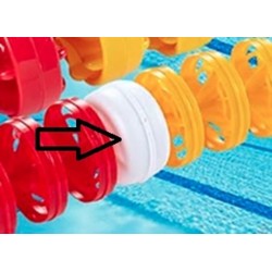 Pieza blanca Corchera flotador divisor  de carril de piscina de 10 cm x 6,1 cm