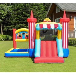 Castillo Inflable con Tobogán y Piscina | Diversión Segura para Niños
