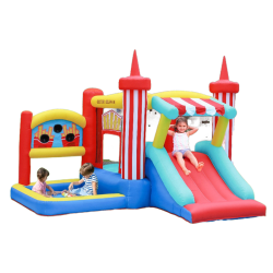 Castillo Inflable con Tobogán y Piscina | Diversión Segura para Niños