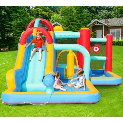 Castillo Inflable con Tobogán y Piscina | Diversión Segura para Niños