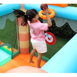 Castillo Inflable con Tobogán y Piscina | Diversión Segura para Niños