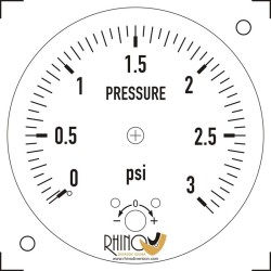 Manómetro de baja presión 0-3 PSI en acero inoxidable 304 | Precisión